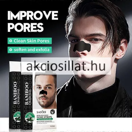 Sadoer Bamboo Charcoal Deep Cleaning Nose Strips mélytisztító orrmaszk 6db