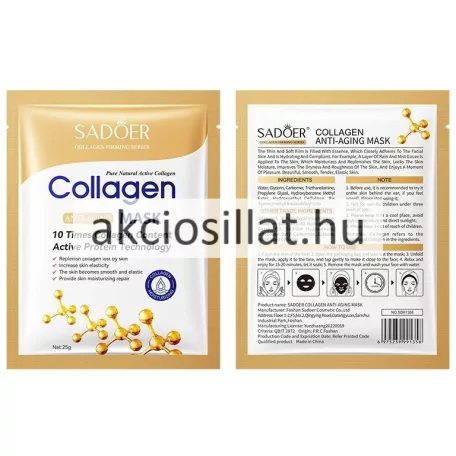 Sadoer Collagen Kollagénes Öregedésgátló arcmaszk 25g