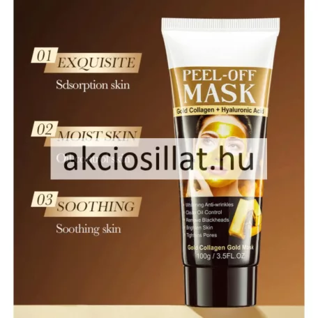 Sadoer Peel-Off Gold Collagen + Hyaluronic Acid Mask Arcmaszk Arany Kollagénes és Hialuronsavas 100g