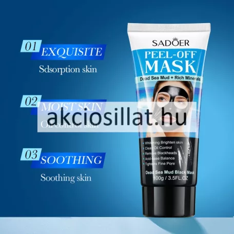Sadoer Peel-Off Mask Dead Sea Mud + Rich Minerals Lehúzható Arcmaszk Holt Tengeri Ásványokkal 100g