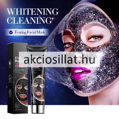 Sadoer Star Mask Clear Collagen Active Charcoal Kollagénes Faszenes Arcmaszk 100g