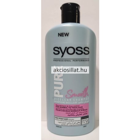 Syoss Pure Smooth Tápláló Micellás Sampon 500ml