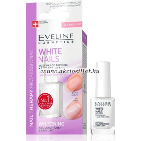 Eveline-Nail-Therapy-White-Nails-Azonnali-Koromfeherito-hatassal-Koromkondicionalo-12ml