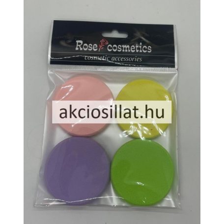 Rose Cosmetics Kozmetikai szivacs 4 db-os színes lapos kör alakú