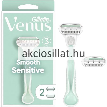 Gillette Venus Smooth Sensitive borotvakészülék + 2 betét (Zöld)