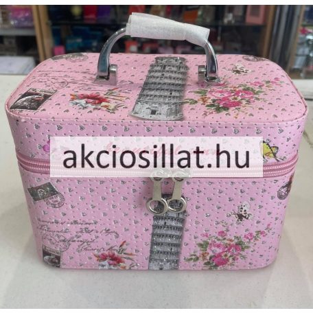 Közepes kozmetikai táska rózsaszín Pisai ferde torony