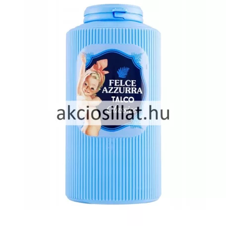 Felce Azzurra Classico 500g olasz hintőpor világoskék bordázott flakonban vintage grafikával