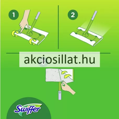 Swiffer padlótisztító csomag ( nyél + 11 kendő )