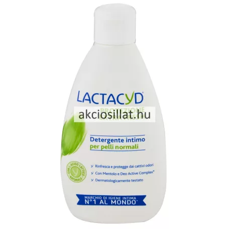 Lactacyd Fresh Intim mosakodogel 300ml feher flakon zold mintaval mentollal es tejsavval a friss tisztasagert.