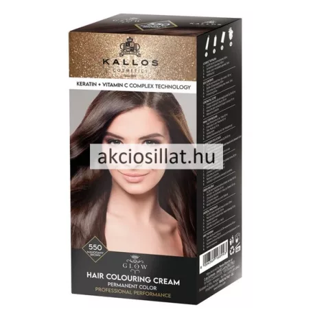 Kallos Glow tartós krémhajfesték 550 mahagóni barna 60ml