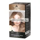 Kallos Glow 910 világos hamvasszőke tartós krémhajfesték doboza szőke modell fotójával.