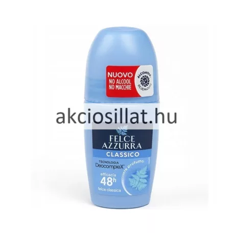 Felce Azzurra Classico 50ml olasz golyós dezodor világoskék flakonban DeocompleX felirattal