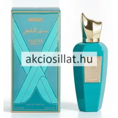 V.V.Love X Velvet Embrace EDP 100ml unisex parfüm türkizkék üvegben arany kupakkal és díszdobozban