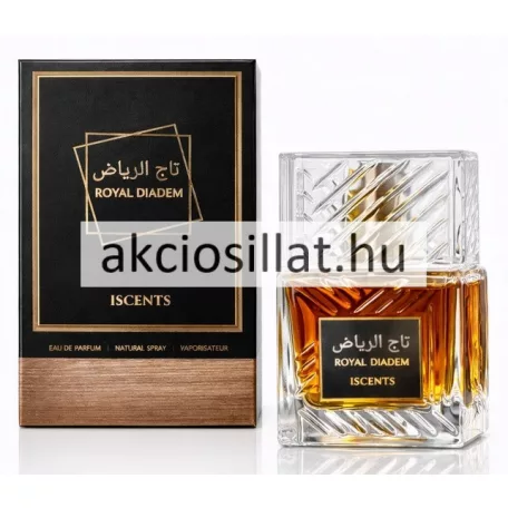 Iscents Royal Diadem EDP 100ml unisex parfüm és fekete-bronz díszdoboz kristálytiszta üvegben