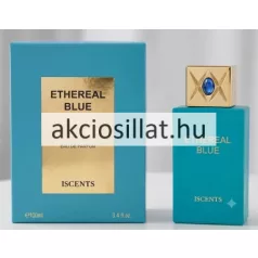 Iscents Ethereal Blue EDP 100ml uniszex parfüm türkizkék üvegben kék köves arany kupakkal és díszdobozban