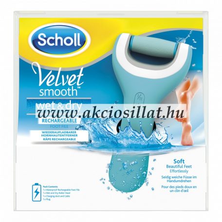 Scholl Velvet Smooth Wet & Dry Vízálló Újratölthető Elektromos Talpreszelő