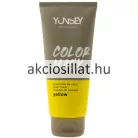 Yunsey Color Mask Yellow 200ml-es színező hajpakolás álló tubusban melynek felső része matt szürkésbarna színű fehér Yunsey Professional és Color Mask feliratokkal az alsó része pedig élénksárga színű fekete betűs yellow megjelöléssel