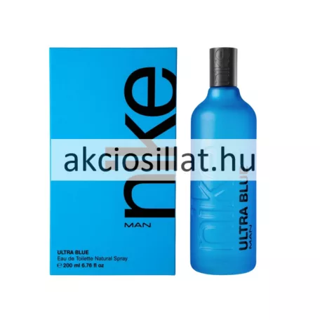 Nike Ultra Blue Man EDT 200ml férfi parfüm matt világoskék üvegben és fekete feliratos dobozban akciosillat