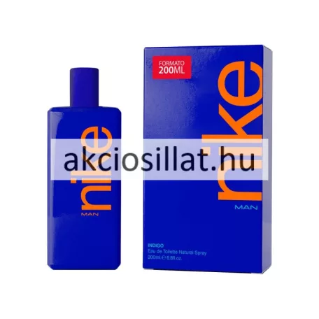 Nike Indigo Man EDT 200ml férfi parfüm kobaltkék üvegben és narancssárga feliratos dobozban akciosillat