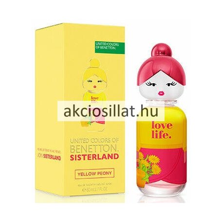 Benetton Sisterland Yellow Peony 80ml EDT női parfüm sárga figura alakú üvegben - Akciós Illat