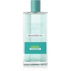 Reebok Cool Your Body for women 100ml Eau de Toilette átlátszó üvegben, kék felirattal.