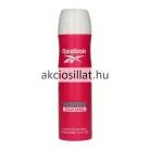 Reebok Inspire Your Mind for women 150ml-es női dezodor álló karcsúsított kialakítású fémdobozban melynek palástja egységesen élénk málna- vagy magenta rózsaszín színű középen nagy fehér REEBOK felirattal és logóval valamint akciosillat.hu feliratú központi vízjellel ellátva alsó részén türkizkék és fehér színű INSPIRE YOUR MIND és DEODORANT BODY SPRAY feliratok olvashatóak a flakon tetején egy lekerekített formájú hófehér színű műanyag szórófejes kupak helyezkedik el
