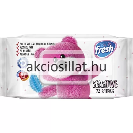 Fresh Baby Sensitive Nedves Törlőkendő 72db