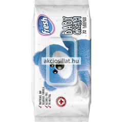 Fresh Baby Cream Nedves Törlőkendő 72db