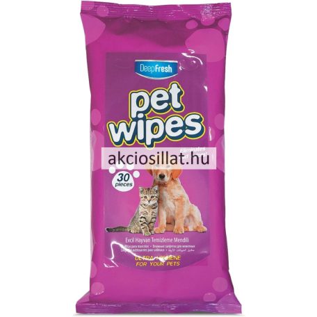 Deep Fresh Pet Wipes Nedves Törlőkendő Kisállatoknak 30db