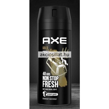 Axe Gold Oudwood & Fresh Vanilla 150ml-es fekete-arany flakonú férfi dezodor spray.