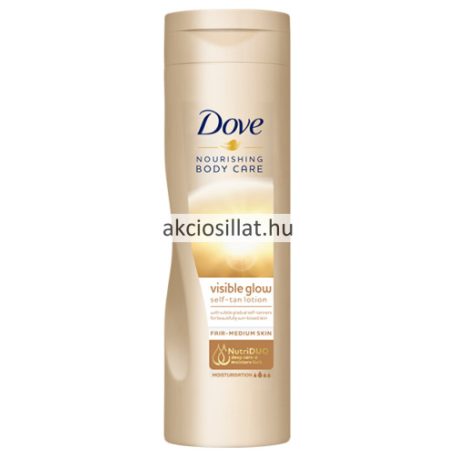 Dove Visible Glow Self-Tan Lotion Fair-Medium Skin önbarnító testápoló 400ml