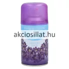 At Home Scents Lavender 250ml-es automata légfrissítő utántöltő spray levendulás mintájú fémdobozban, áttetsző lila kupakkal.