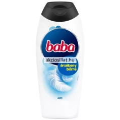 Baba Férfi Tusfürdő Érzékeny Bőrre 3in1 400ml sötétkék flakonban.