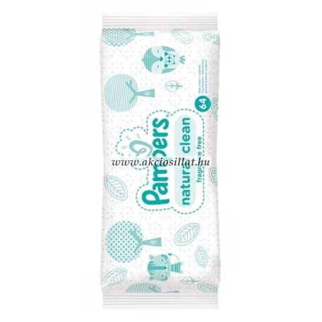 Pampers Natural Clean illatmentes baba nedves törlőkendő 64db