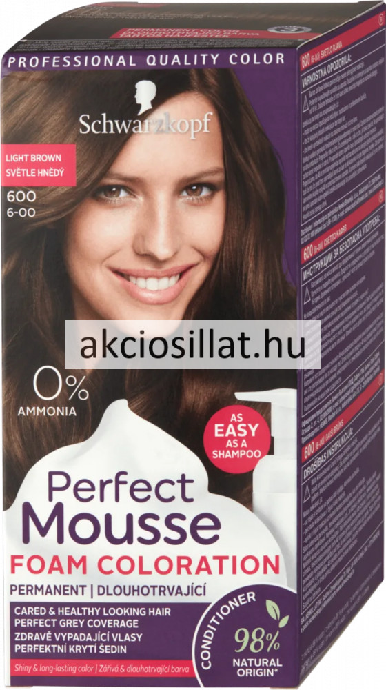 Image of Schwarzkopf Perfect Mousse hajfesték 600 Világosbarna