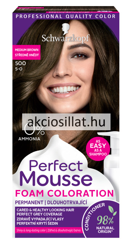 Image of Schwarzkopf Perfect Mousse hajfesték 500 Középbarna