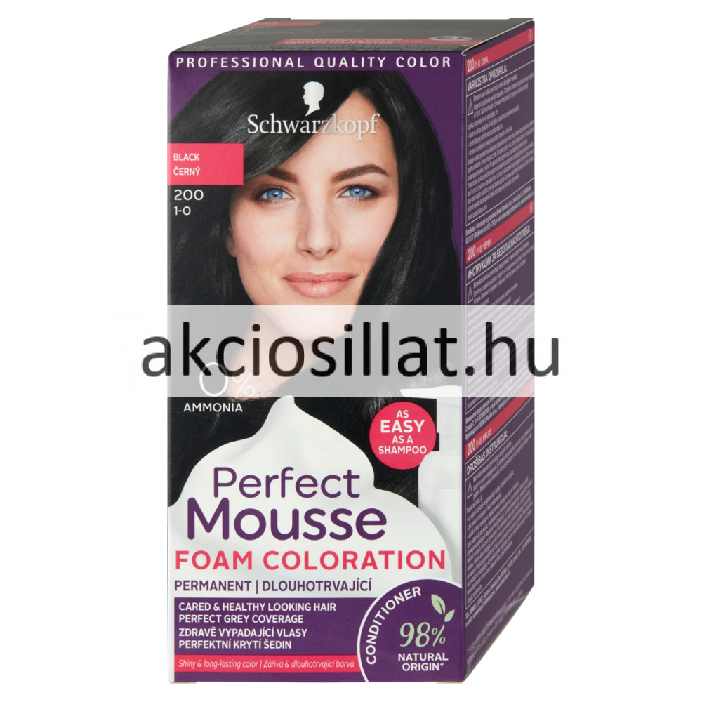 Image of Schwarzkopf Perfect Mousse hajfesték 200 Fekete