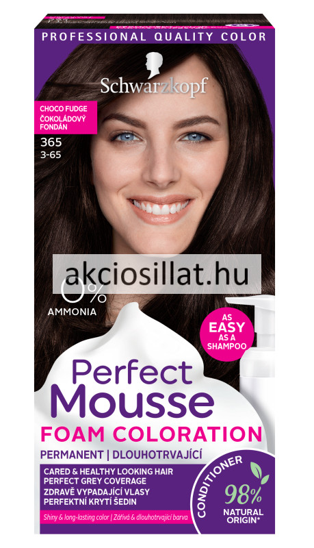 Image of Schwarzkopf Perfect Mousse hajfesték 365 Tejcsokoládé